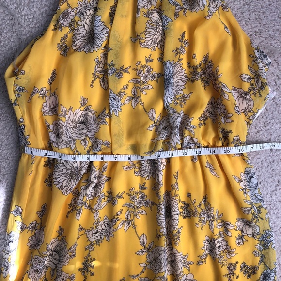 Tacera Yellow Floral Maxi Dress size 1X - Picture 9 of 15